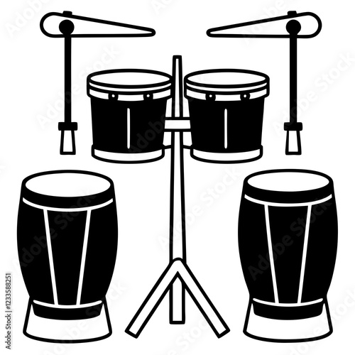 vector set of drums