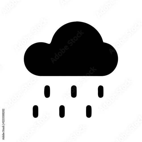 Rain Cloud Vector Icon – Weather and Precipitation Symbol