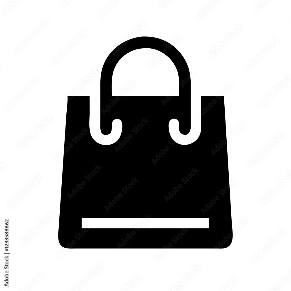 Shopping Bag Vector Icon – Retail and Convenience Symbol