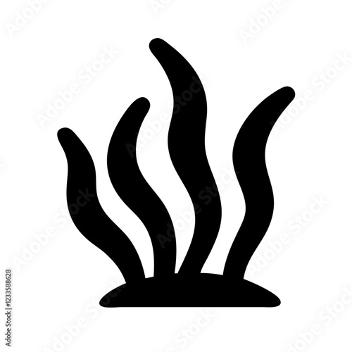 Seaweed Vector Icon – Ocean Plant Symbol