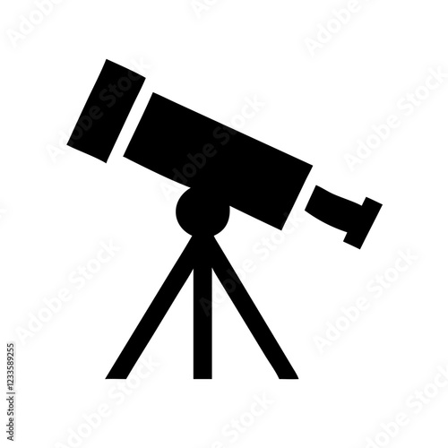 Telescope Vector Icon – Stargazing and Exploration Symbol