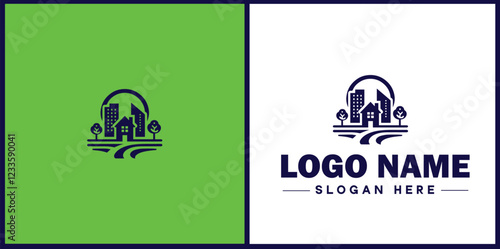 Property Management icon Estate management Real estate management Property administration flat logo sign symbol editable vector