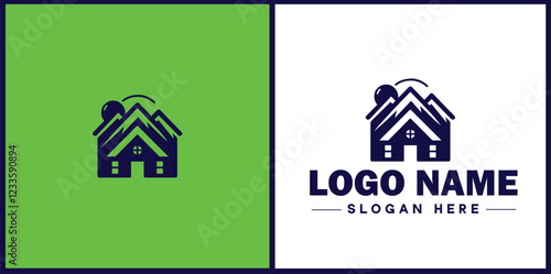 Property Management icon Estate management Real estate management Property administration flat logo sign symbol editable vector
