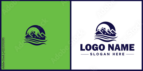 Property Management icon Estate management Real estate management Property administration flat logo sign symbol editable vector