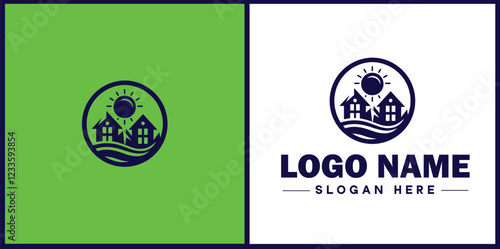 Property Management icon Estate management Real estate management Property administration flat logo sign symbol editable vector