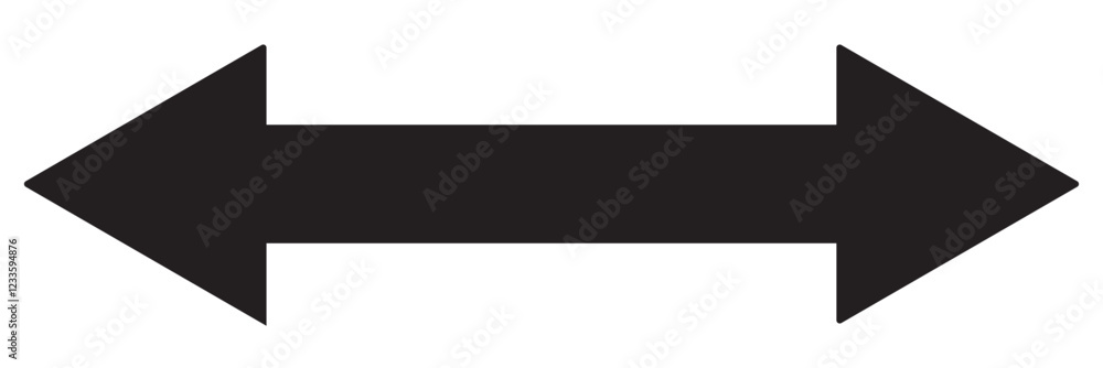 Thin Double arrow transparent icon. Double arrow symbol design from Web navigation collection. Black horizontal double arrow