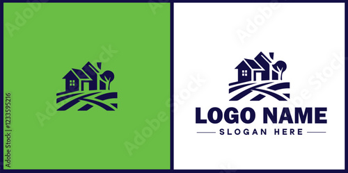 Property Management icon Estate management Real estate management Property administration flat logo sign symbol editable vector