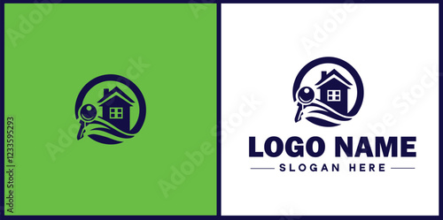 Property Management icon Estate management Real estate management Property administration flat logo sign symbol editable vector