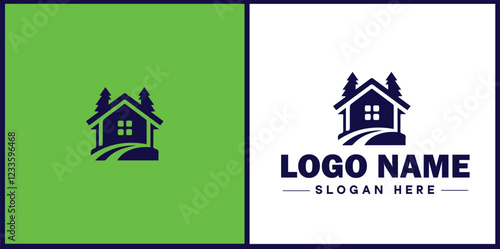 Property Management icon Estate management Real estate management Property administration flat logo sign symbol editable vector