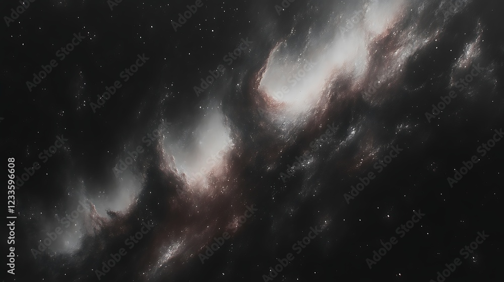 Fototapeta premium Cosmic Nebula Swirls in Dark Space