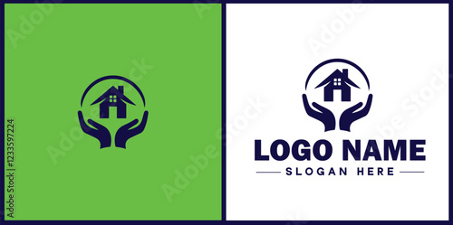 Property Management icon Estate management Real estate management Property administration flat logo sign symbol editable vector