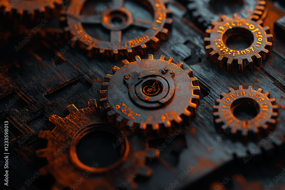 Intricate Grunge Gears: Steampunk Mechanical Design Intricate Grunge Gears: Steampunk Mechanical Design