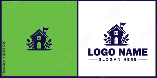 Property Management icon Estate management Real estate management Property administration flat logo sign symbol editable vector