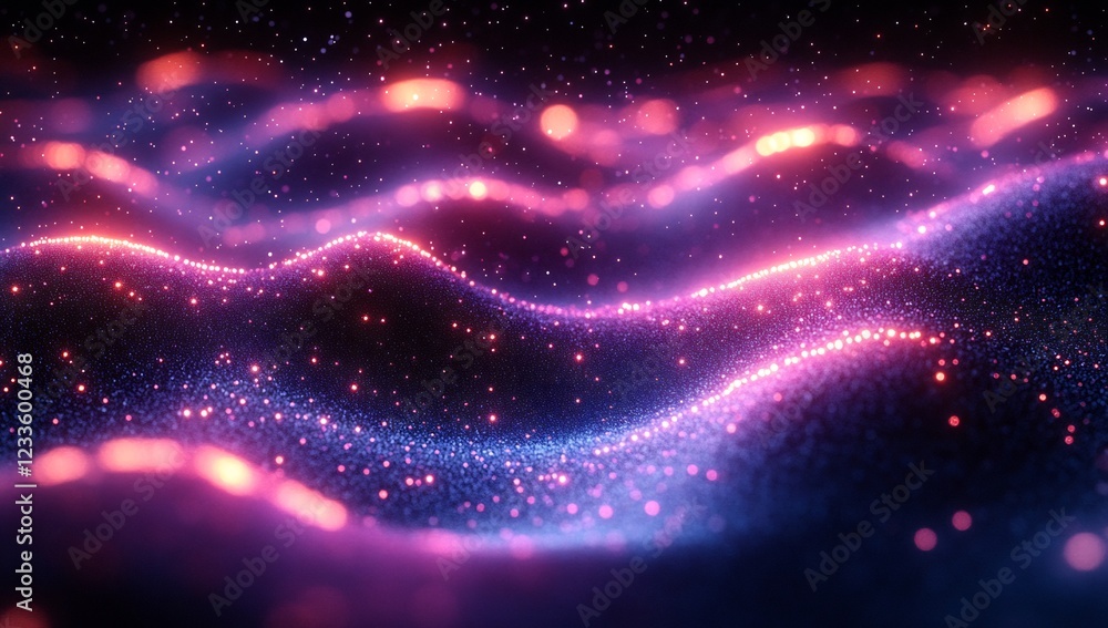 Abstract Glowing Particle Waves: A Cosmic Dance of Light and Color Abstract Glowing Particle Waves: A Cosmic Dance of Light and Color
