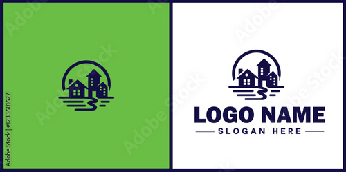 Property Management icon Estate management Real estate management Property administration flat logo sign symbol editable vector