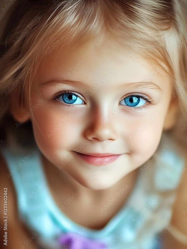 Adorable Blonde Child with Mesmerizing Blue Eyes and Innocent Smile : Generative AI Adorable Blonde Child with Mesmerizing Blue Eyes and Innocent Smile : Generative AI