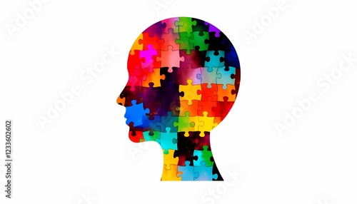 Wallpaper Mural Abstract head made of colorful puzzle pieces. Concept of mind, diversity, creativity, and problem solving. Torontodigital.ca