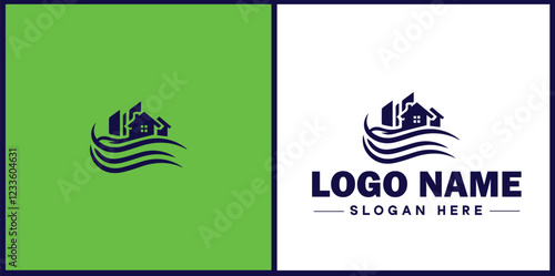 Property Management icon Estate management Real estate management Property administration flat logo sign symbol editable vector