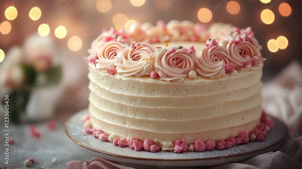 Elegant Pink Rose Cake: A Delightful Dessert for Special Occasions Elegant Pink Rose Cake: A Delightful Dessert for Special Occasions