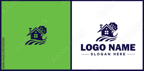 Property Management icon Estate management Real estate management Property administration flat logo sign symbol editable vector