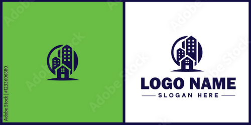 Property Management icon Estate management Real estate management Property administration flat logo sign symbol editable vector