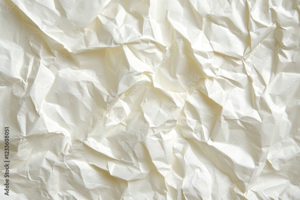 Fototapeta premium Crumpled White Paper with Dramatic Shadows in Minimalist Style
