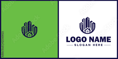 Property Management icon Estate management Real estate management Property administration flat logo sign symbol editable vector