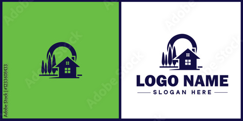 Property Management icon Estate management Real estate management Property administration flat logo sign symbol editable vector