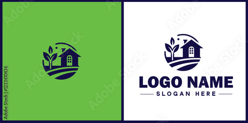 Property Management icon Estate management Real estate management Property administration flat logo sign symbol editable vector