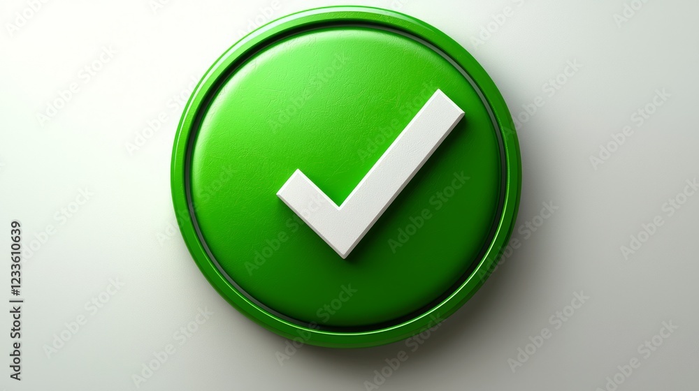 Green checkmark symbol on white background; approval, success concept Green checkmark symbol on white background; approval, success concept