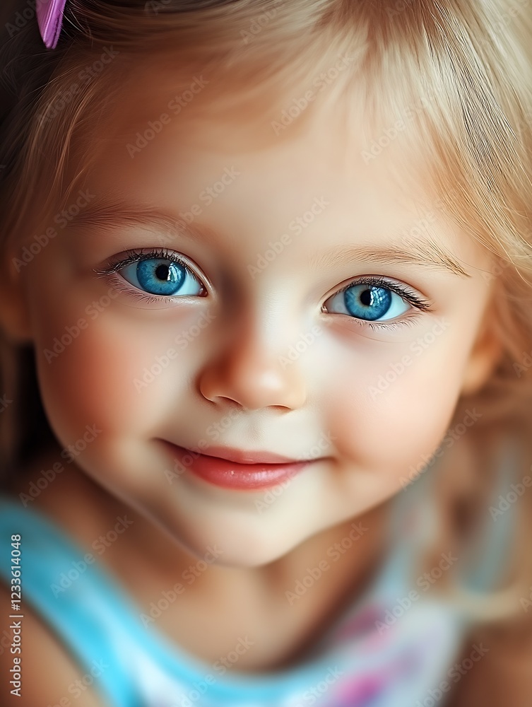 Charming Young Girl with Bright Blue Eyes and Delightful Smile : Generative AI Charming Young Girl with Bright Blue Eyes and Delightful Smile : Generative AI