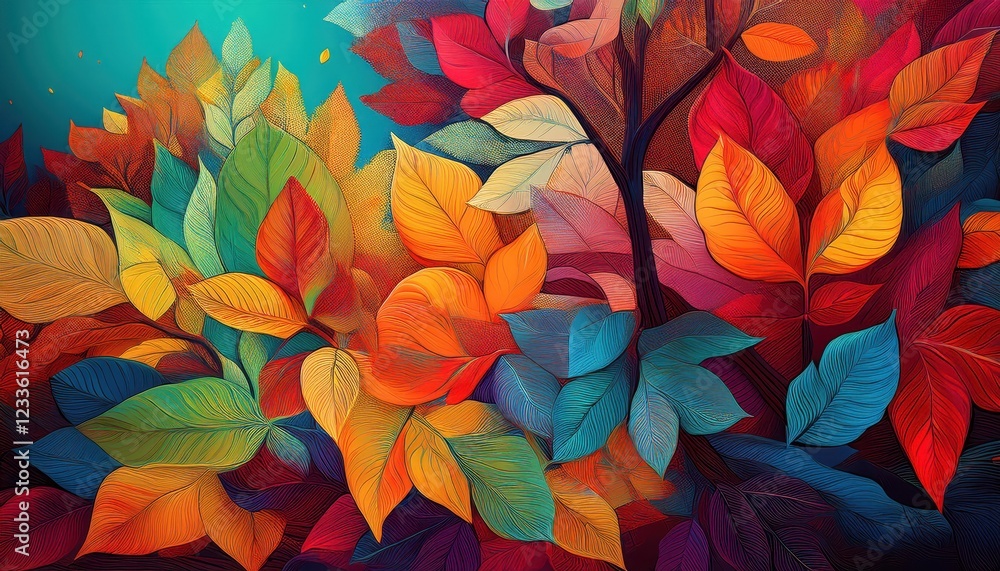 Vibrant Autumn Canopy A Symphony of Colors Amidst Majestic Leaves in a Timeless Forest Scene, Capturing the Essence of Natures Seasonal Transition on a Cool Winter Morning. Vibrant Autumn Canopy A Symphony of Colors Amidst Majestic Leaves in a Timeless Forest Scene, Capturing the Essence of Natures Seasonal Transition on a Cool Winter Morning.