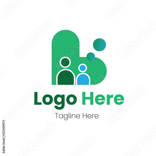 Colorful mental health or counselling based logo for medical field vector illustration with dummy text on white background.