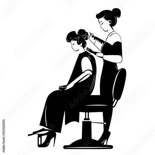 Professional Hairdresser Silhouette – Perfect for Beauty Graphics