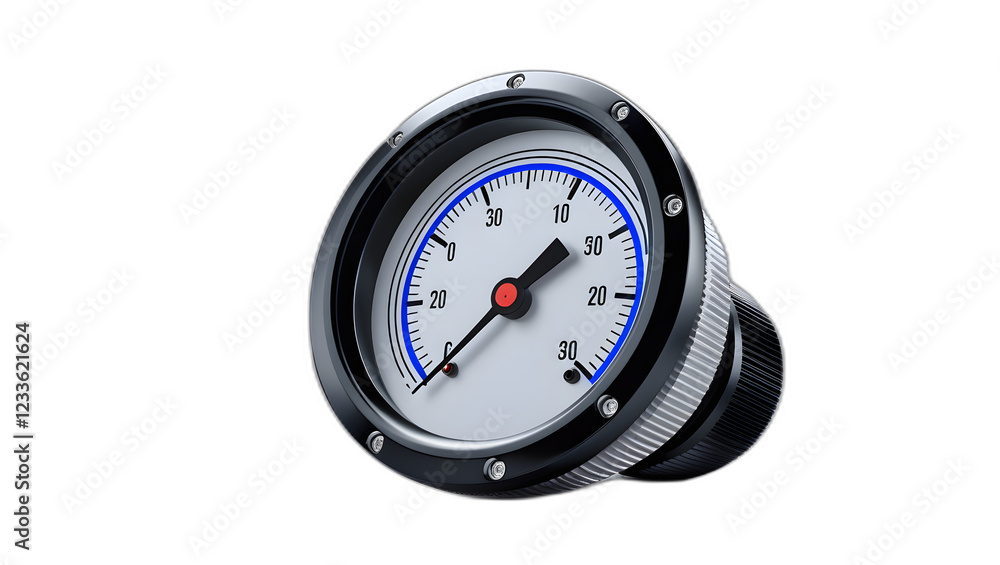 A highly detailed realistic illustration of a pressure neumatic meter A highly detailed realistic illustration of a pressure neumatic meter