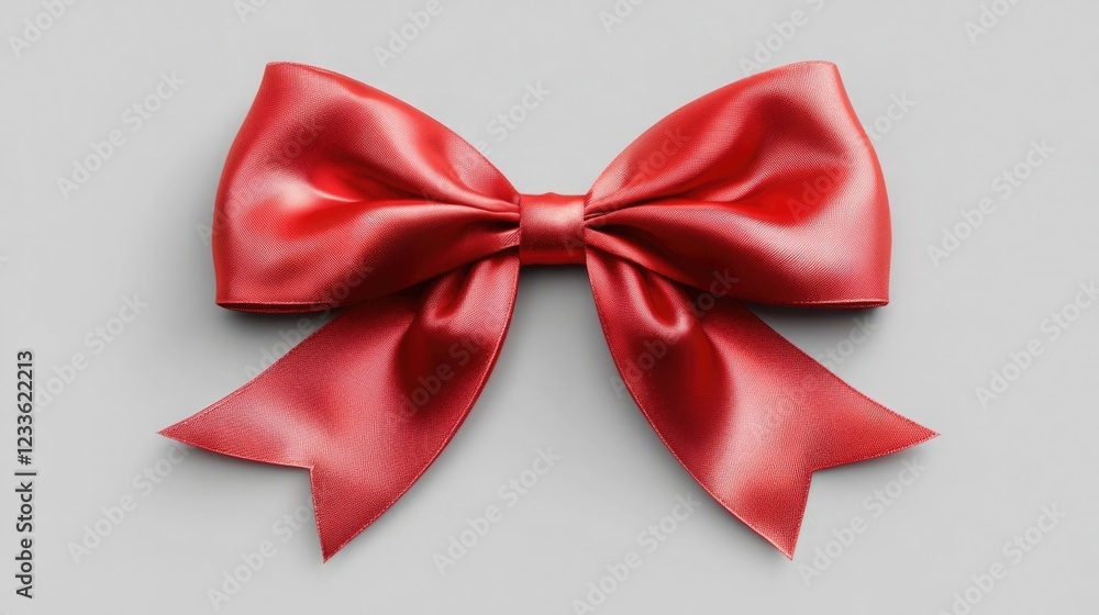 Red Ribbon Bow Realistic Satin with Shadow: Red ribbon bow, realistic shiny satin with shadow, for wedding invitations and gift boxes, isolated on transparent background. Red Ribbon Bow Realistic Satin with Shadow: Red ribbon bow, realistic shiny satin with shadow, for wedding invitations and gift boxes, isolated on transparent background.
