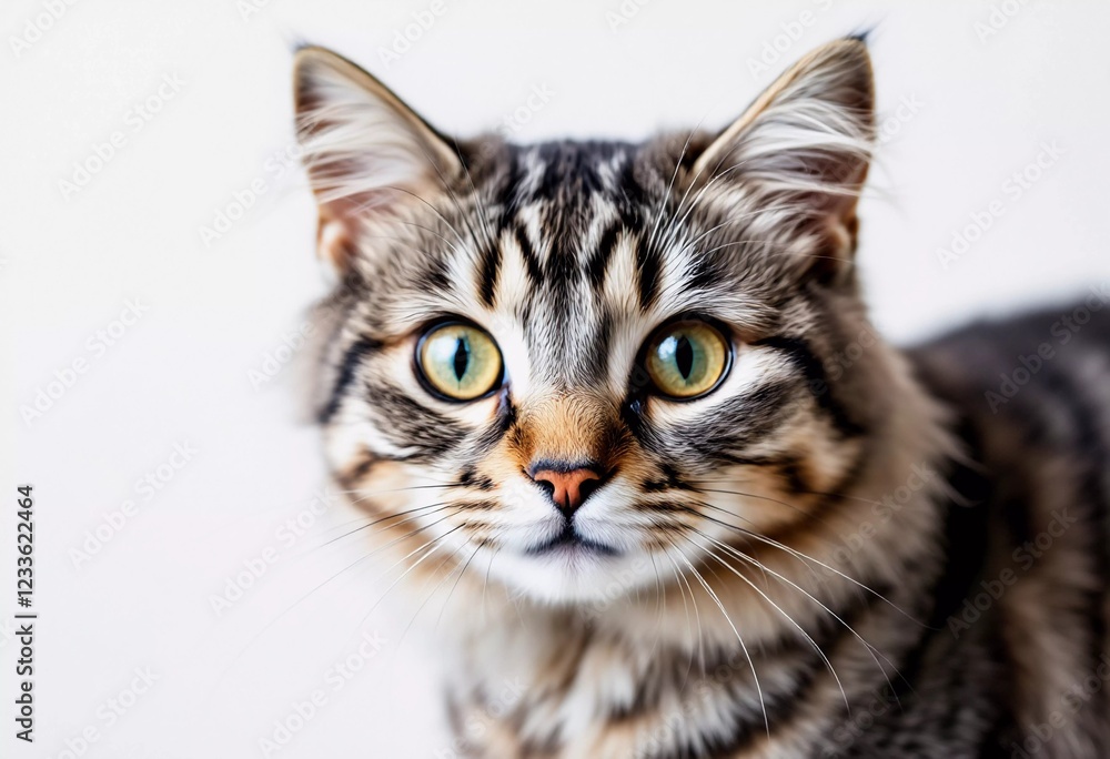 Adorable Tabby Cat Portrait: A Close-Up Look at a Beautiful Feline Adorable Tabby Cat Portrait: A Close-Up Look at a Beautiful Feline