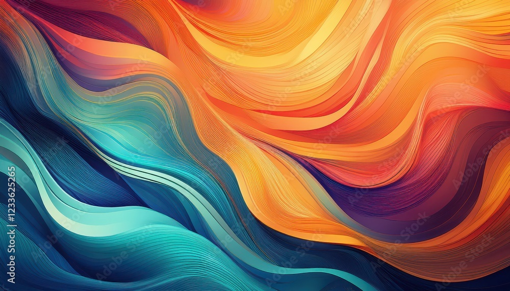 Vibrant and Energetic Abstract Waves A Fusion of Colors Creating an Engaging Artwork, Perfect for Digital Art, Home Decor, or Design Inspiration Vibrant and Energetic Abstract Waves A Fusion of Colors Creating an Engaging Artwork, Perfect for Digital Art, Home Decor, or Design Inspiration