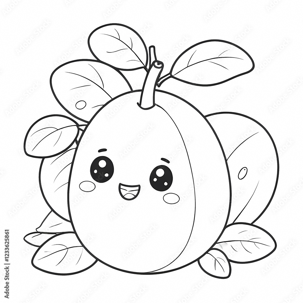 Obraz premium Joyful Cartoon Pear
