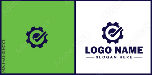 Manufacturing Company icon Industrial company Manufacturing firm Production company flat logo sign symbol editable vector