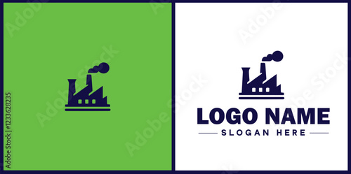 Manufacturing Company icon Industrial company Manufacturing firm Production company flat logo sign symbol editable vector