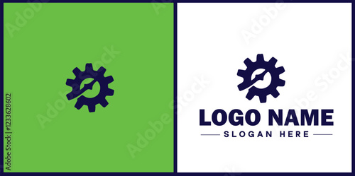 Manufacturing Company icon Industrial company Manufacturing firm Production company flat logo sign symbol editable vector