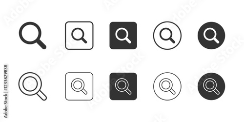 Search, searching, magnifier, Lens, loupe, find, explore, zoom, Essential Icons and Trending Styles for Mobile Apps, Websites, and Software. Minimalistic, Flat Design, Line Icons.