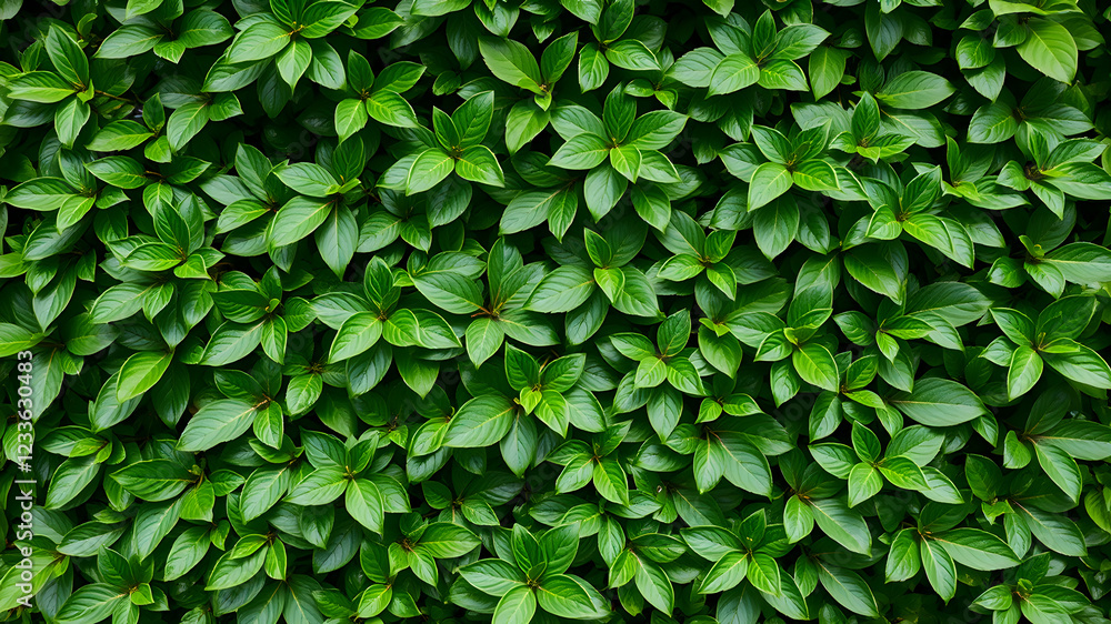 Fototapeta premium Lush leaves of boxwood background pattern