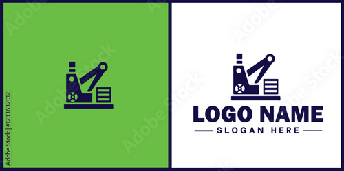 Manufacturing Company icon Industrial company Manufacturing firm Production company flat logo sign symbol editable vector