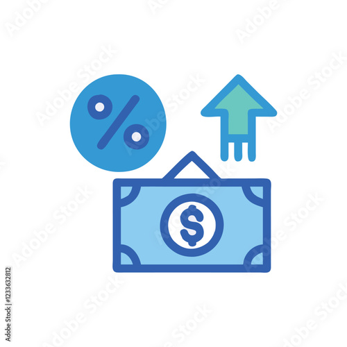  Dynamic Interest Rate Symbol Illustration