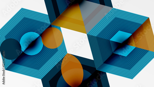 Hexagons, diamonds pattern. Geometric repeating hexagon background