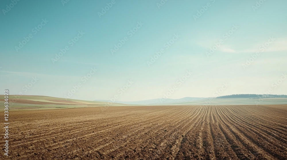 Vast Brown Field Under a Clear Blue Sky Vast Brown Field Under a Clear Blue Sky