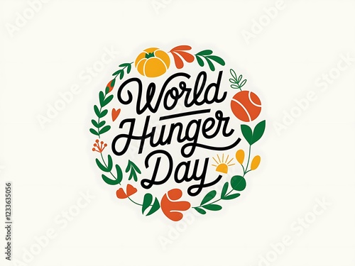 World Hunger Day Floral Design Illustrative Artwork