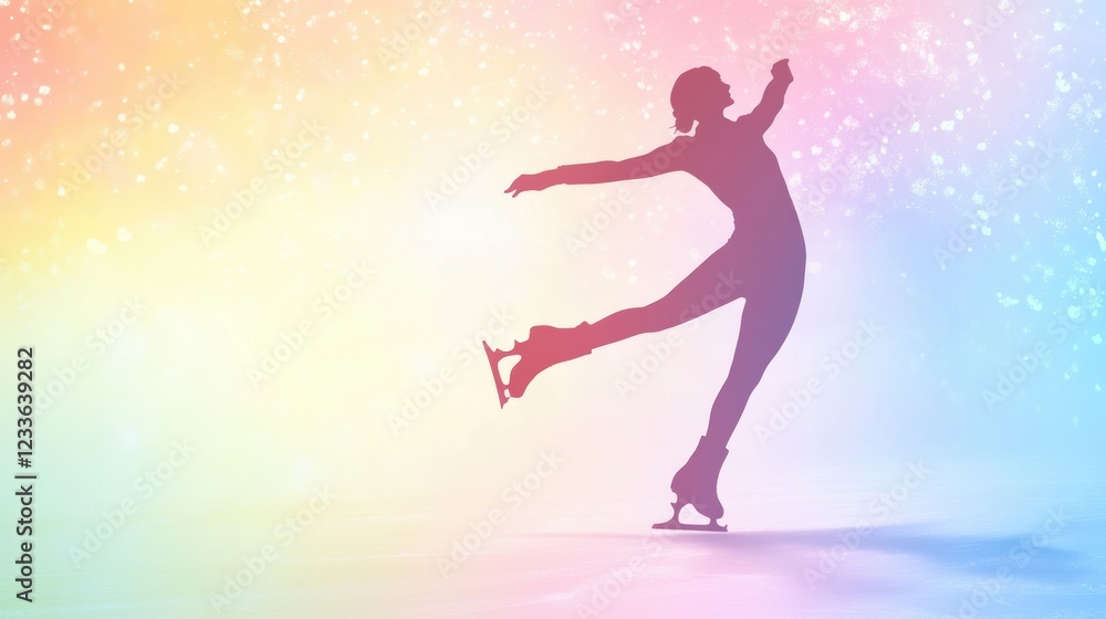 Beautiful female skating on ice surface. Beautiful female skating on ice surface.